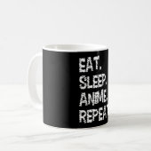 Mug Manger Dormir Anime Répéter | Conception pour amat (Devant gauche)