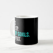Mug Manger Dormir Arrêter les Buts Répéter - Cadeau de (Devant gauche)