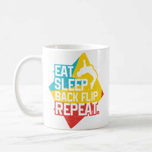 Mug Manger Dormir Back Flip Répéter Rétro Gymnastique (Gauche)