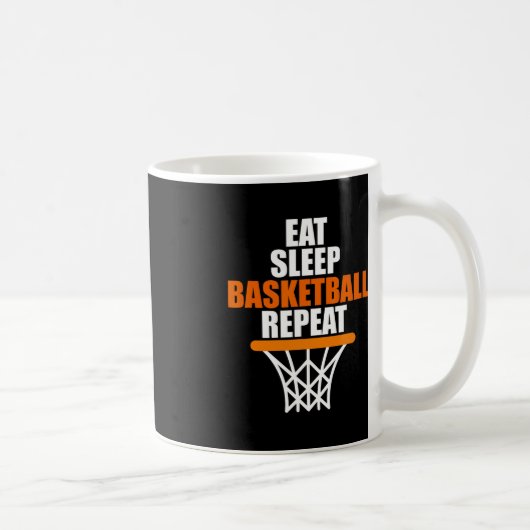 Mug Manger. Dormir. Ballon de basket. Répéter. pour le (Droite)