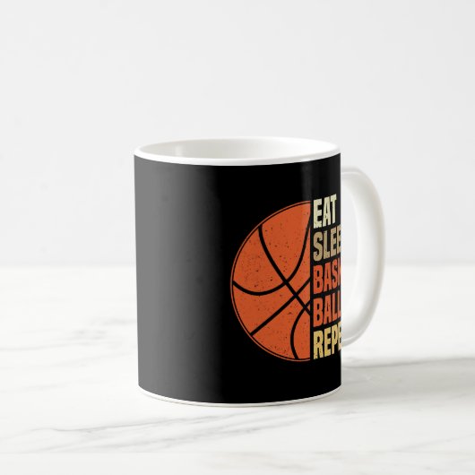 Mug Manger, Dormir, Basket-ball, Répéter (Devant droit)