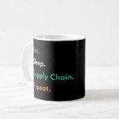 Mug Manger Dormir Chaîne d'Approvisionnement Répéter R (Devant gauche)