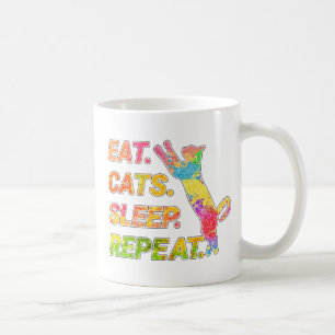 Mug Manger, Dormir, Chats, Répéter - Amoureux des chat