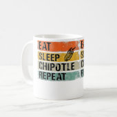 Mug Manger Dormir Chipotle Répéter Drôle Piment Chipot (Devant gauche)