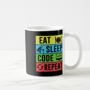 Mug Manger Dormir Code Répéter Drôle Programmation Ret