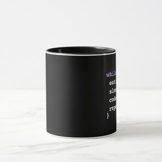 Mug Manger Dormir Coder Répéter | Programmeur Minimali (Centre)