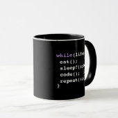 Mug Manger Dormir Coder Répéter | Programmeur Minimali (Devant droit)