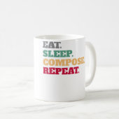Mug Manger Dormir Composer Répéter Idée Cadeau Composi (Devant droit)