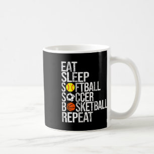 Mug Manger Dormir Doucement Football Esquisser Répéter