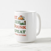 Mug Manger Dormir Dunk Répéter - Funny Basketball Noël (Devant droit)