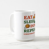Mug Manger Dormir Dunk Répéter - Funny Basketball Noël (Devant gauche)