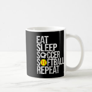 Mug Manger Dormir Football Doucement Répéter Drôle Ll