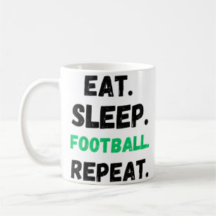 Mug Manger Dormir Football Répéter Mignon Manger Dormi