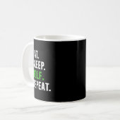 Mug Manger Dormir Golf Répéter Drôle de Golf Golfeur G (Devant gauche)