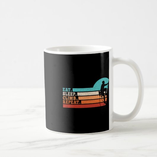 Mug Manger Dormir Grimper Répéter Drôle Grimpeur Homme (Droite)