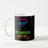 Mug Manger dormir guerrier chat répéter conception drô (Gauche)