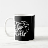 Mug Manger Dormir Hoops Répéter Citation Drôle Citatio (Gauche)