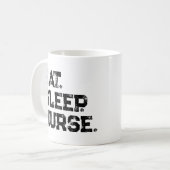 Mug Manger. Dormir. Infirmière. (Devant gauche)