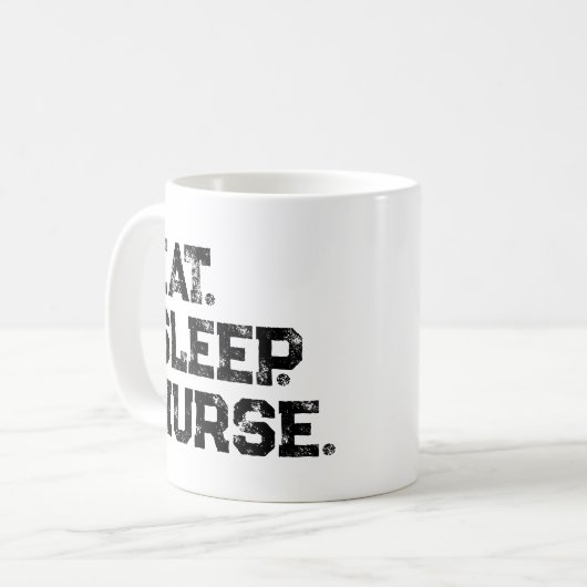 Mug Manger. Dormir. Infirmière. (Devant gauche)