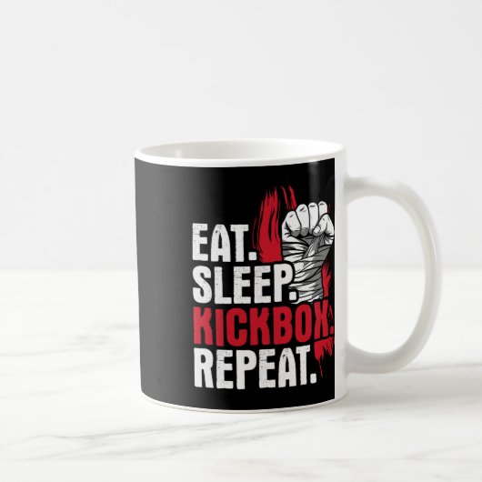 Mug Manger Dormir Kickbox Répéter - Arts Martiaux Kick (Droite)
