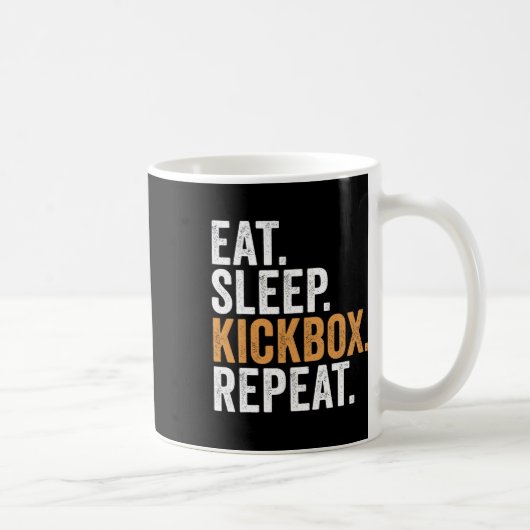 Mug Manger Dormir Kickbox Répéter Drôle Kickboxing  (Droite)