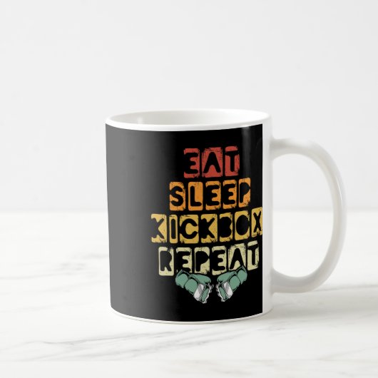 Mug Manger Dormir Kickbox Répéter Mma Kickboxing Kickb (Droite)