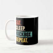 Mug Manger Dormir Kickbox Répéter Rétro Kickboxing Box (Gauche)
