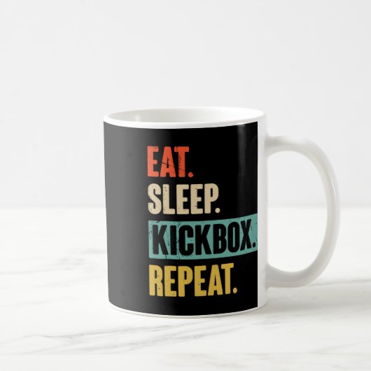 Mug Manger Dormir Kickbox Répéter Rétro Kickboxing Box (Droite)