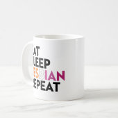 Mug Manger Dormir Lesbienne Répéter (Devant gauche)