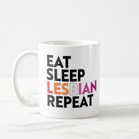 Mug Manger Dormir Lesbienne Répéter (Gauche)