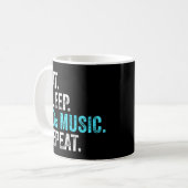 Mug Manger Dormir Musique 80s Répéter (Devant gauche)