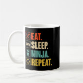 Mug Manger Dormir Ninja Répéter Drôle Ninja Martial (Gauche)
