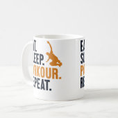 Mug Manger Dormir Parkour Répéter Entraînement Mur Cou (Devant gauche)