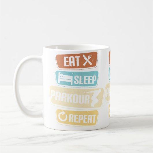 Mug Manger Dormir Parkour Répéter Parkour (Gauche)