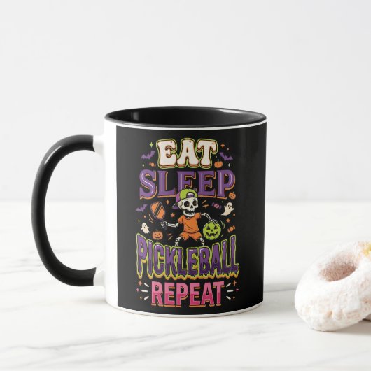 Mug Manger Dormir Pickleball Répéter Pickleball (Avec donut)