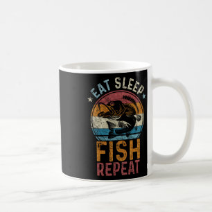 Mug Manger Dormir Poisson Répéter Vintage Rétro