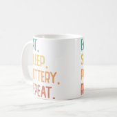 Mug Manger Dormir Poterie Répéter (Devant gauche)