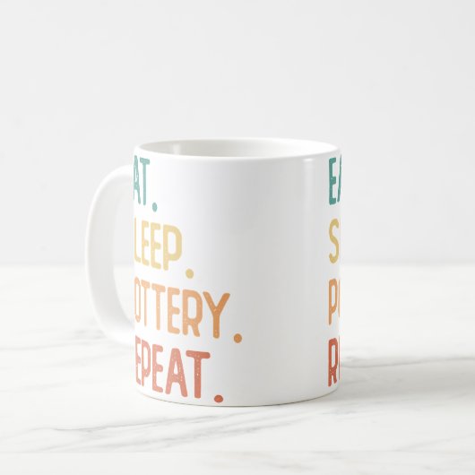 Mug Manger Dormir Poterie Répéter (Devant gauche)