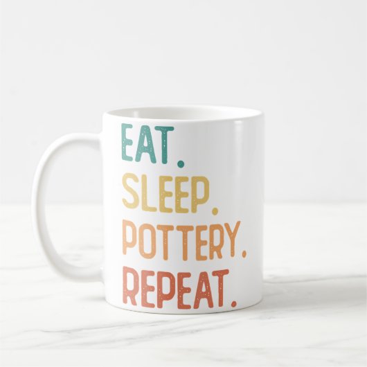 Mug Manger Dormir Poterie Répéter (Gauche)