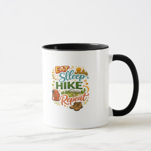 Mug Manger Dormir Randonnée Répéter – Tee-shirt de ran
