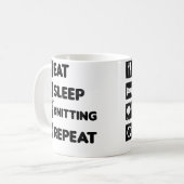 Mug Manger Dormir Répéter Conception Tricot Grand-mère (Devant gauche)