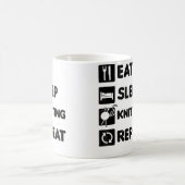 Mug Manger Dormir Répéter Conception Tricot Grand-mère (Centre)
