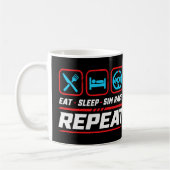 Mug Manger dormir sim course répéter pour les fans de (Gauche)