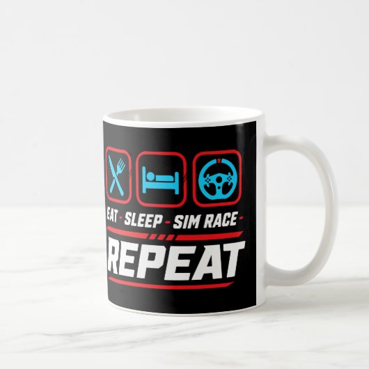 Mug Manger dormir sim course répéter pour les fans de (Droite)