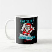 Mug Manger Dormir Snowboard Répéter Fête de Noël Cool (Gauche)