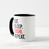Mug Manger. Dormir. Sushi. Répéter (Devant gauche)