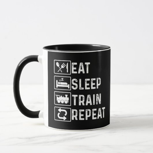 Mug Manger Dormir Train Répéter Train à Vapeur Amoureu (Gauche)