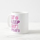 Mug Manger Dormir Tricoter Répéter (Devant gauche)