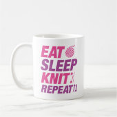 Mug Manger Dormir Tricoter Répéter (Gauche)