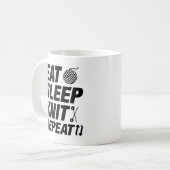 Mug Manger Dormir Tricoter Répéter (Devant gauche)